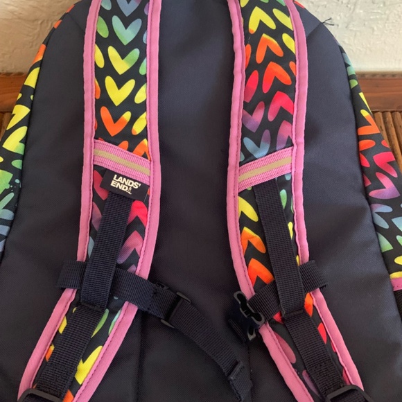Lands End Rainbow Heart Large Backpack - Picture 4 of 8